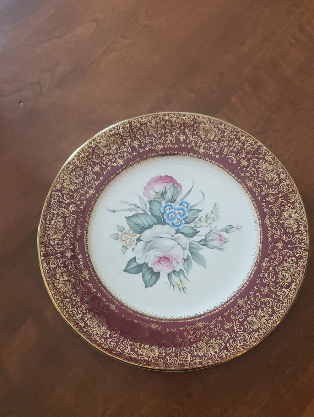 Vtg Imperial By Salem China Co Service Plate - Gold Trim